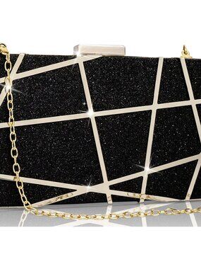 Clutch Purses for Women Chain Evening Bag Black Small Cocktail Party Purses Form